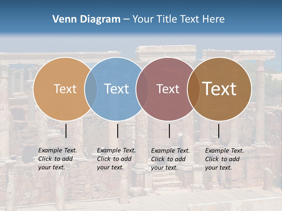 A Large Group Of Ruins In Front Of A Body Of Water PowerPoint Template