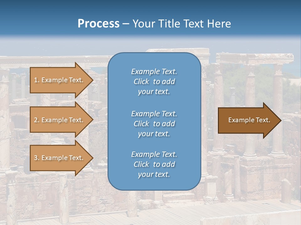 A Large Group Of Ruins In Front Of A Body Of Water PowerPoint Template