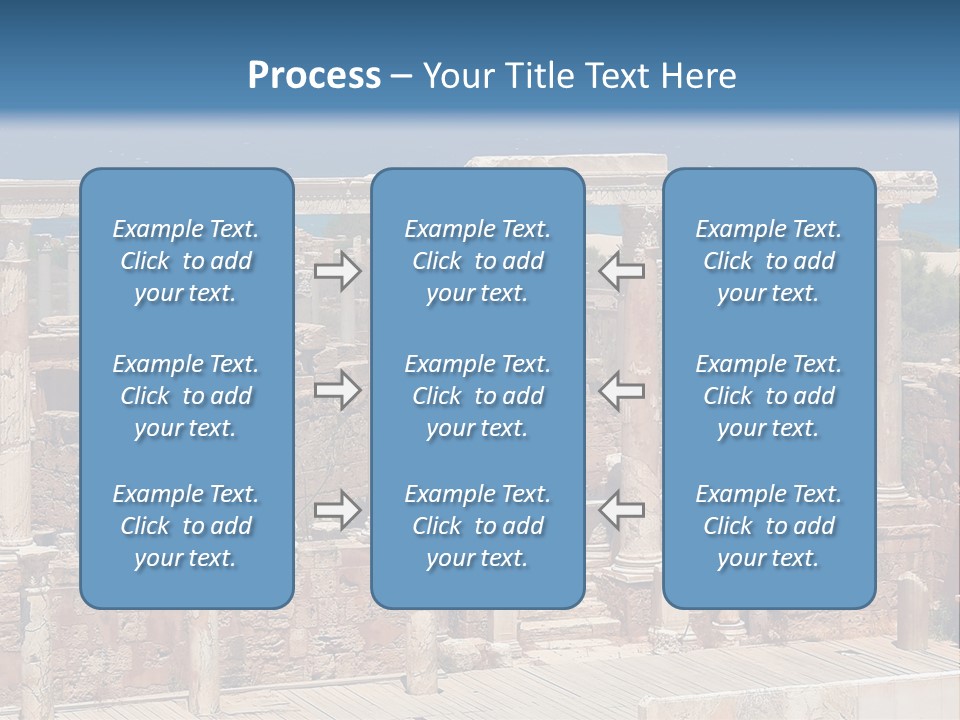 A Large Group Of Ruins In Front Of A Body Of Water PowerPoint Template
