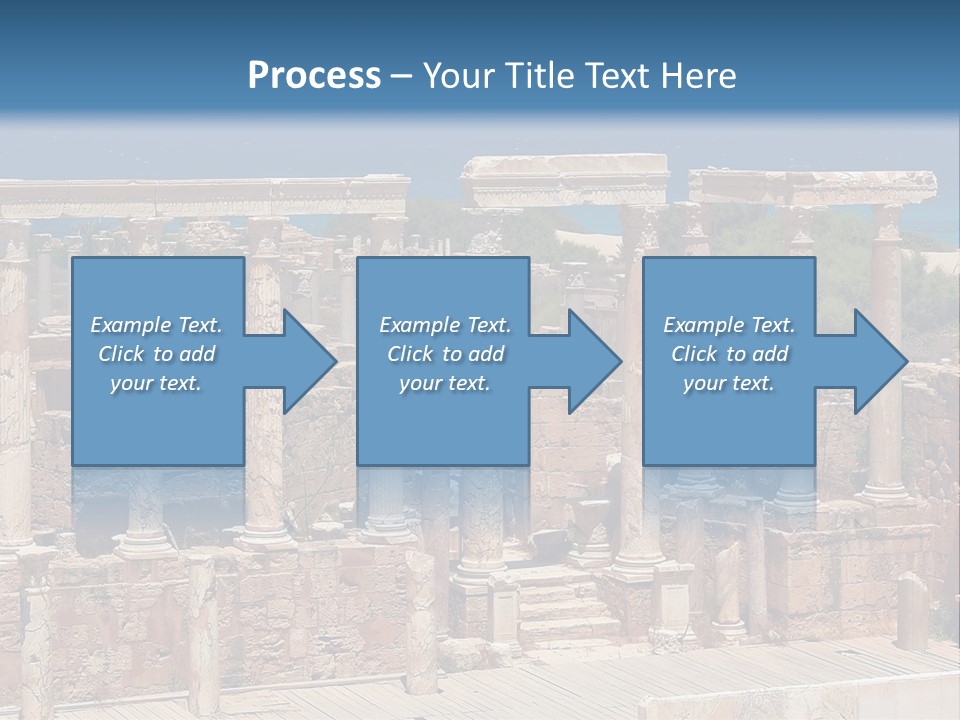 A Large Group Of Ruins In Front Of A Body Of Water PowerPoint Template