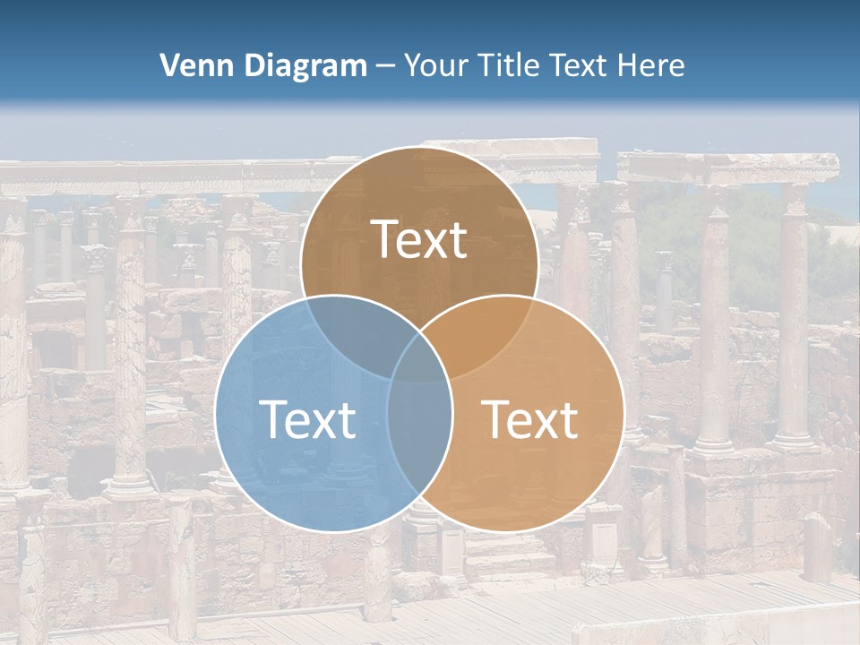 A Large Group Of Ruins In Front Of A Body Of Water PowerPoint Template