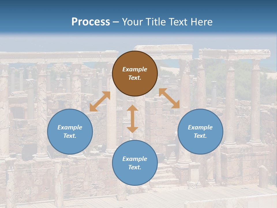 A Large Group Of Ruins In Front Of A Body Of Water PowerPoint Template