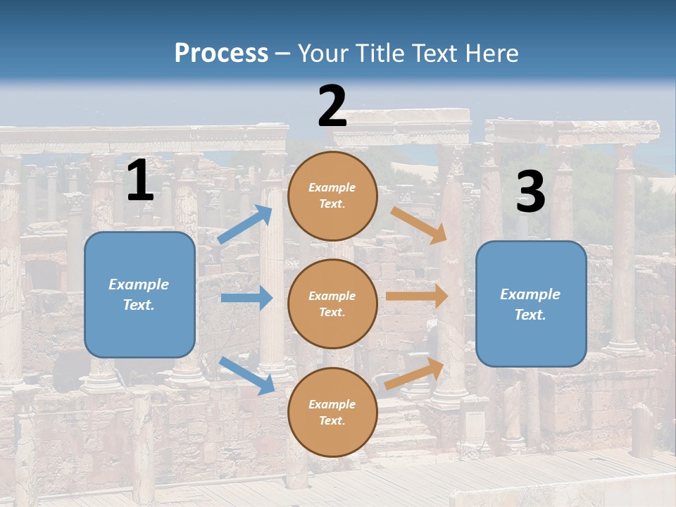 A Large Group Of Ruins In Front Of A Body Of Water PowerPoint Template