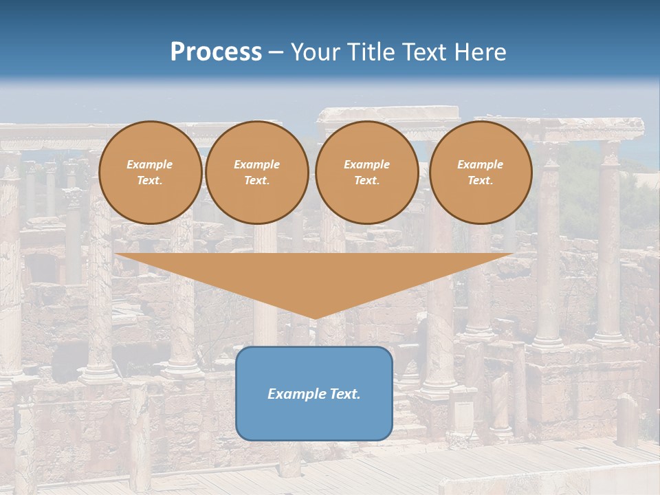 A Large Group Of Ruins In Front Of A Body Of Water PowerPoint Template