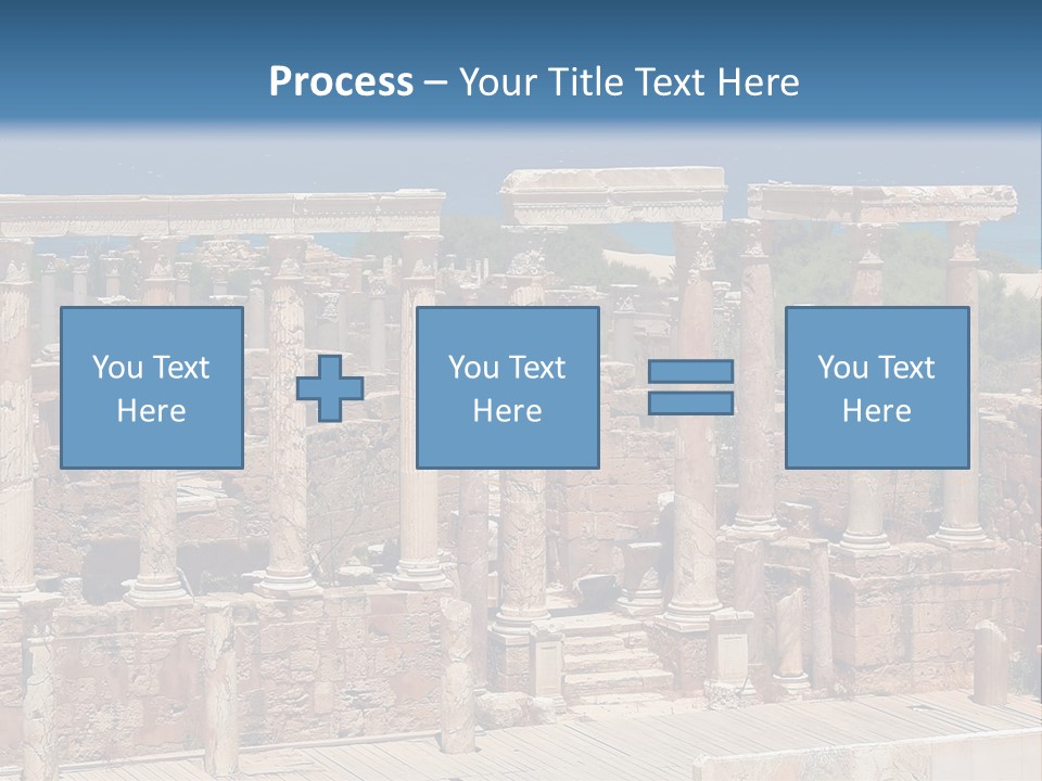 A Large Group Of Ruins In Front Of A Body Of Water PowerPoint Template