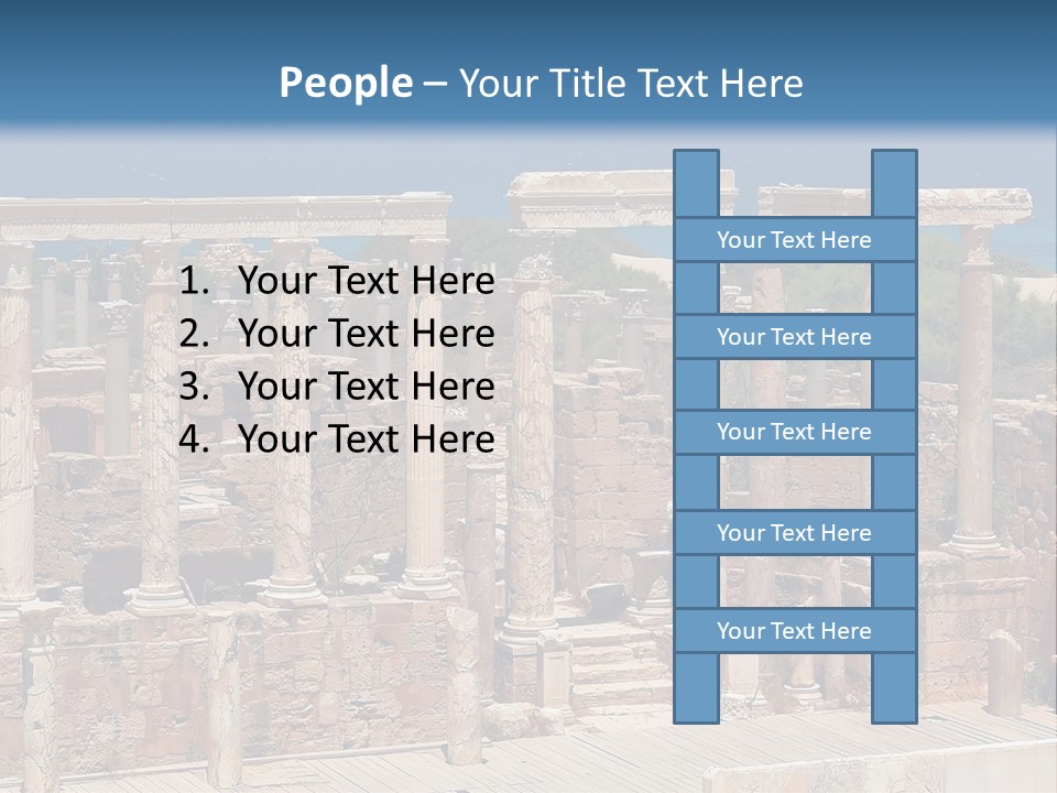 A Large Group Of Ruins In Front Of A Body Of Water PowerPoint Template