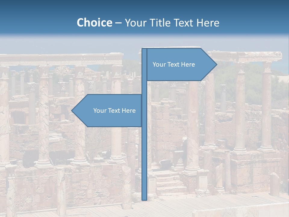 A Large Group Of Ruins In Front Of A Body Of Water PowerPoint Template