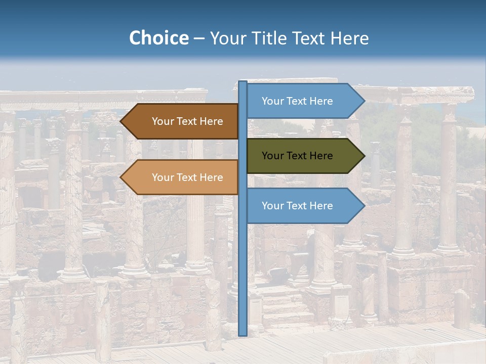 A Large Group Of Ruins In Front Of A Body Of Water PowerPoint Template