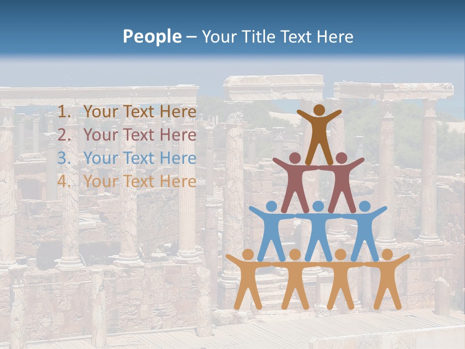 A Large Group Of Ruins In Front Of A Body Of Water PowerPoint Template