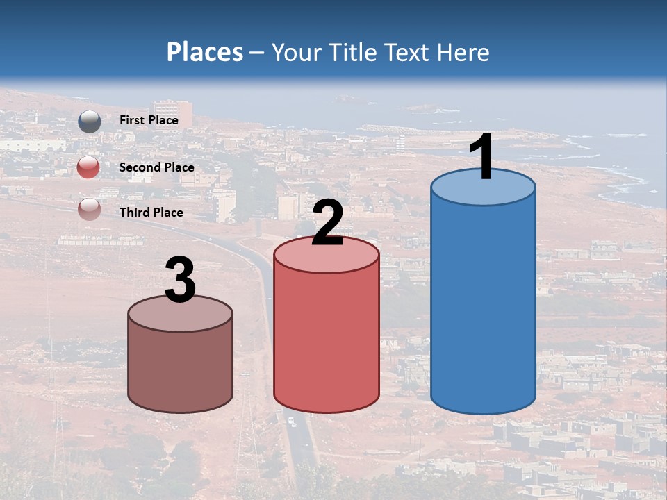 An Aerial View Of A City With A Blue Sky PowerPoint Template