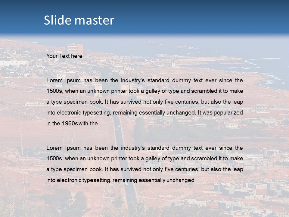 An Aerial View Of A City With A Blue Sky PowerPoint Template