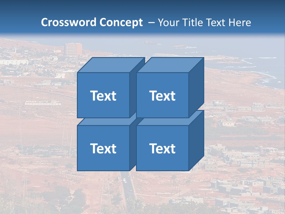 An Aerial View Of A City With A Blue Sky PowerPoint Template