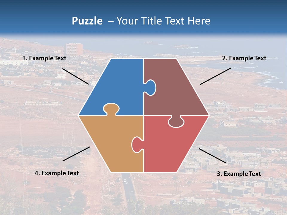 An Aerial View Of A City With A Blue Sky PowerPoint Template