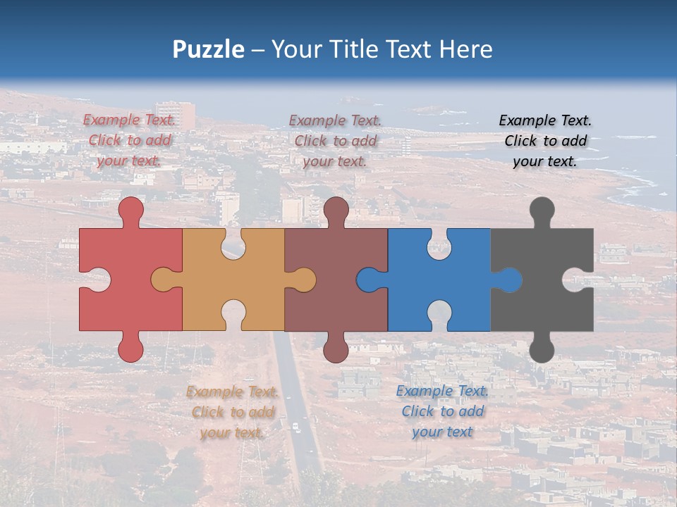 An Aerial View Of A City With A Blue Sky PowerPoint Template