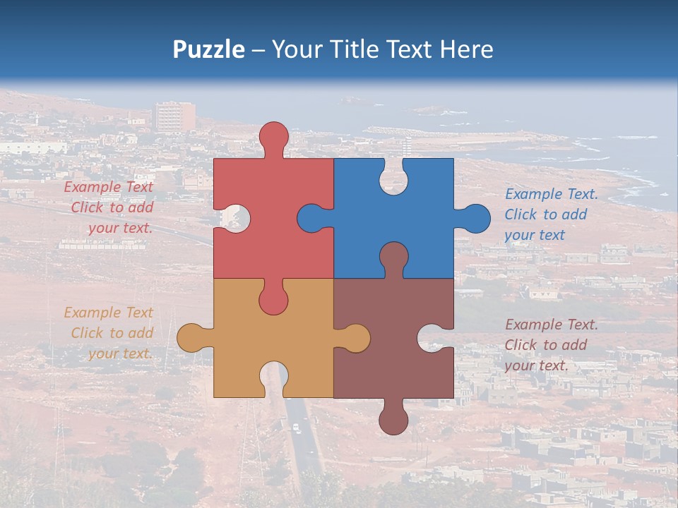An Aerial View Of A City With A Blue Sky PowerPoint Template