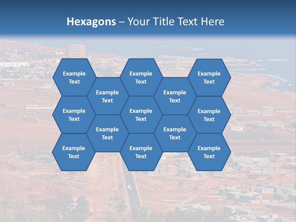 An Aerial View Of A City With A Blue Sky PowerPoint Template