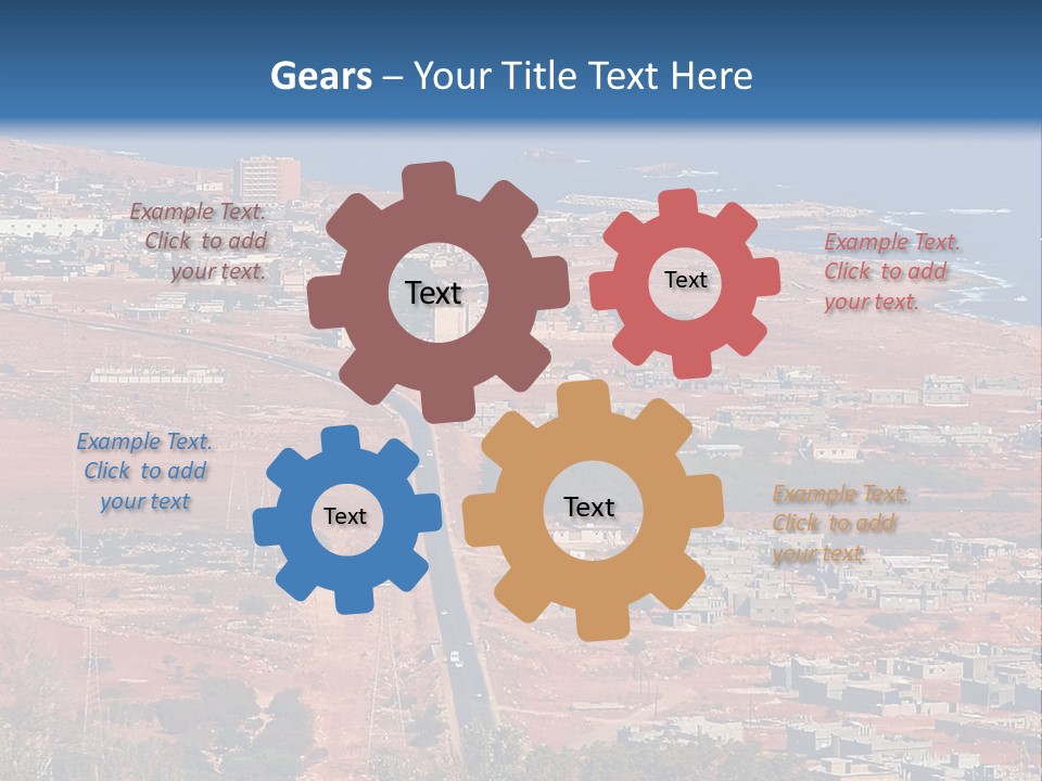 An Aerial View Of A City With A Blue Sky PowerPoint Template