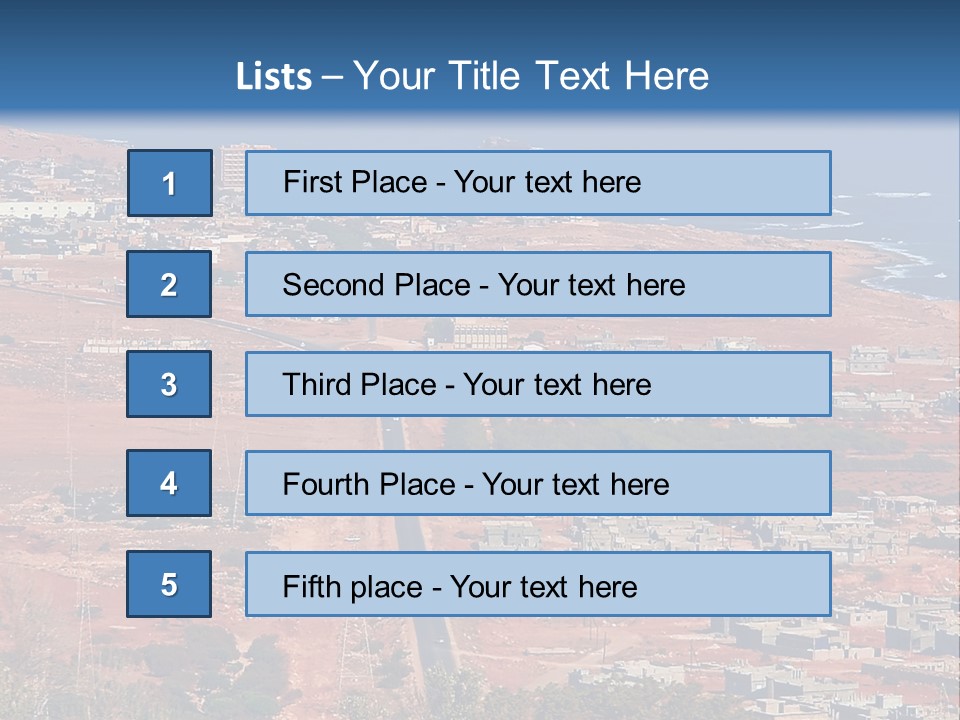 An Aerial View Of A City With A Blue Sky PowerPoint Template