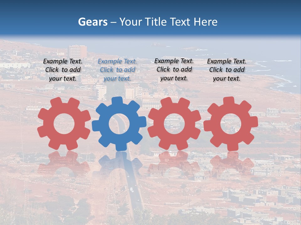 An Aerial View Of A City With A Blue Sky PowerPoint Template