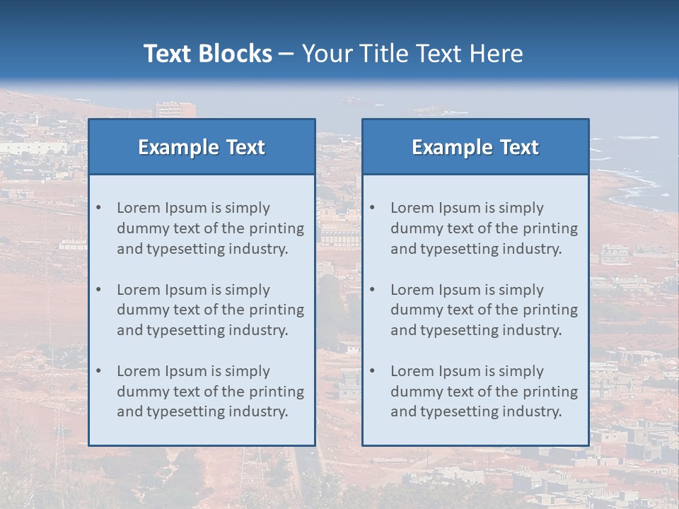 An Aerial View Of A City With A Blue Sky PowerPoint Template