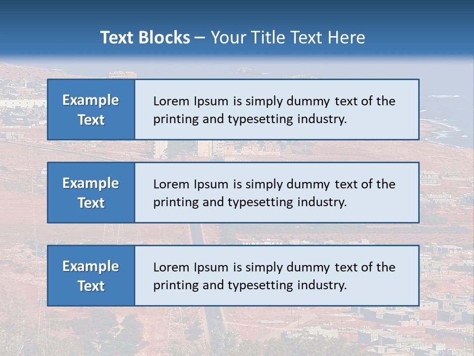 An Aerial View Of A City With A Blue Sky PowerPoint Template