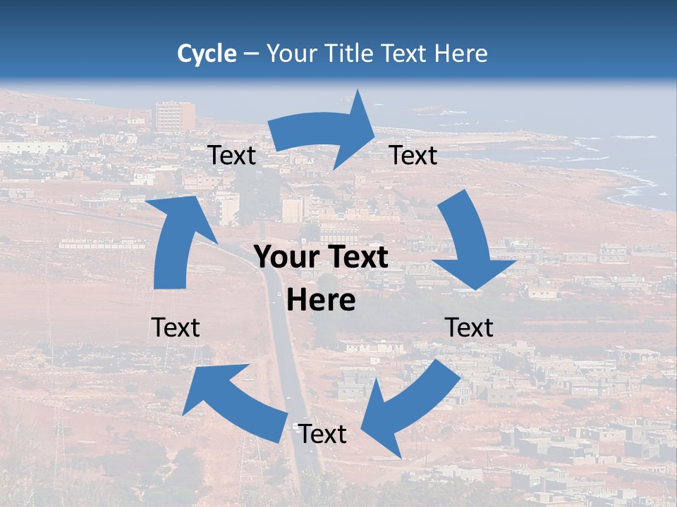 An Aerial View Of A City With A Blue Sky PowerPoint Template