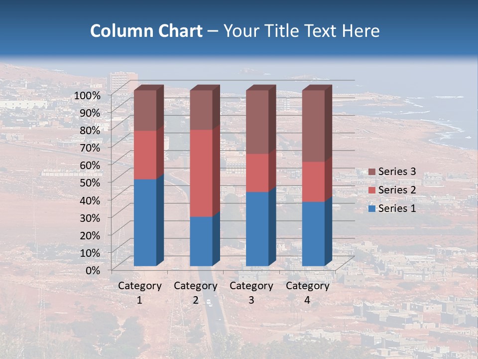 An Aerial View Of A City With A Blue Sky PowerPoint Template