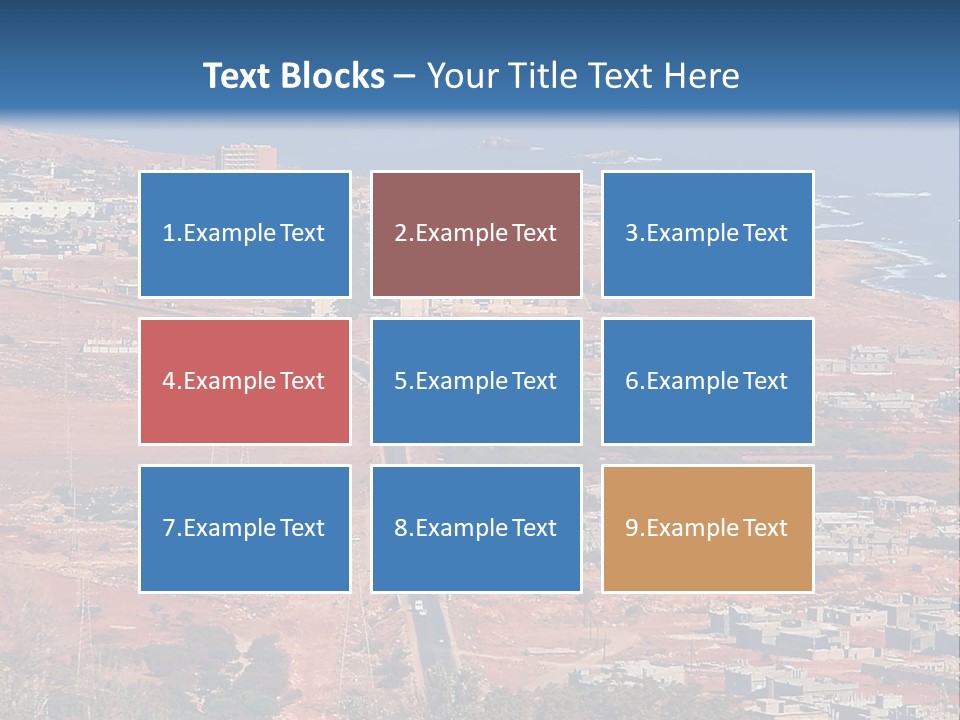 An Aerial View Of A City With A Blue Sky PowerPoint Template