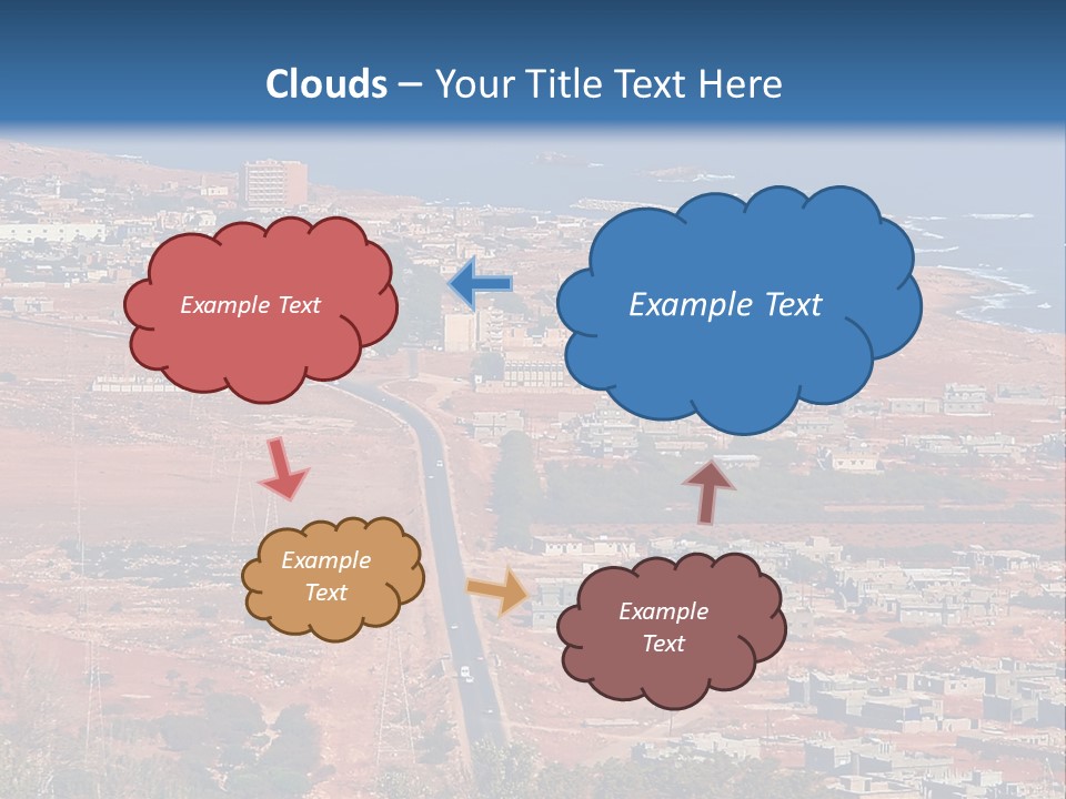 An Aerial View Of A City With A Blue Sky PowerPoint Template