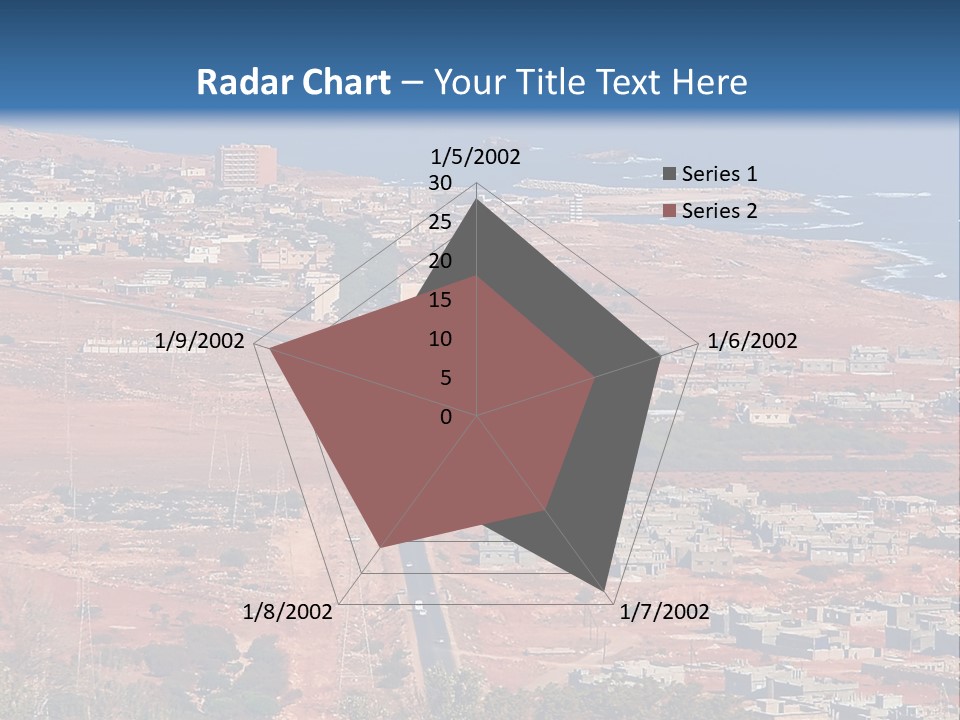An Aerial View Of A City With A Blue Sky PowerPoint Template