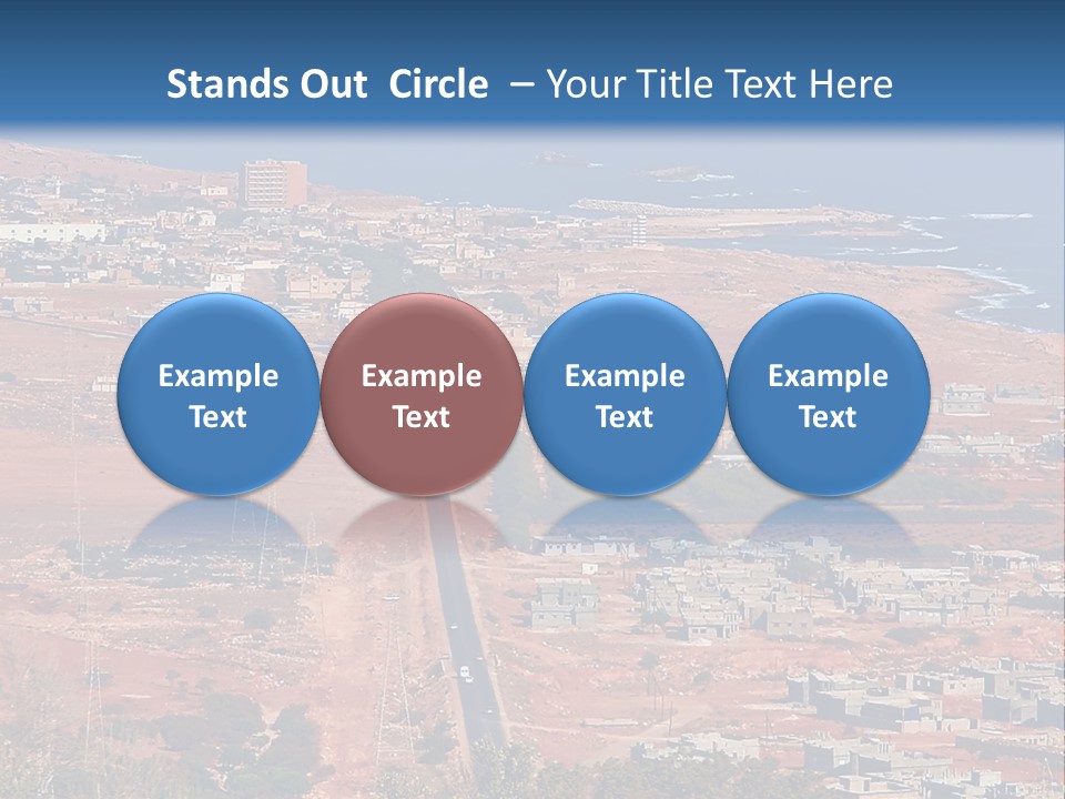An Aerial View Of A City With A Blue Sky PowerPoint Template