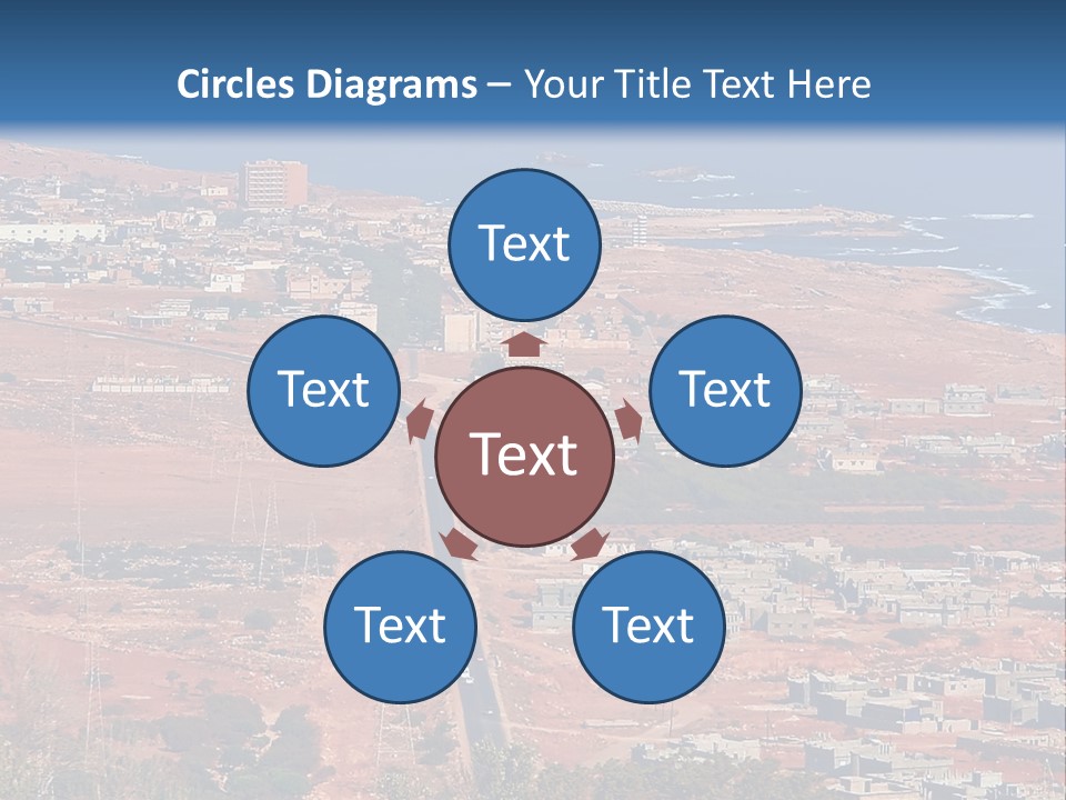 An Aerial View Of A City With A Blue Sky PowerPoint Template