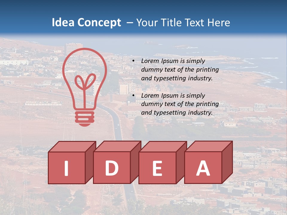 An Aerial View Of A City With A Blue Sky PowerPoint Template