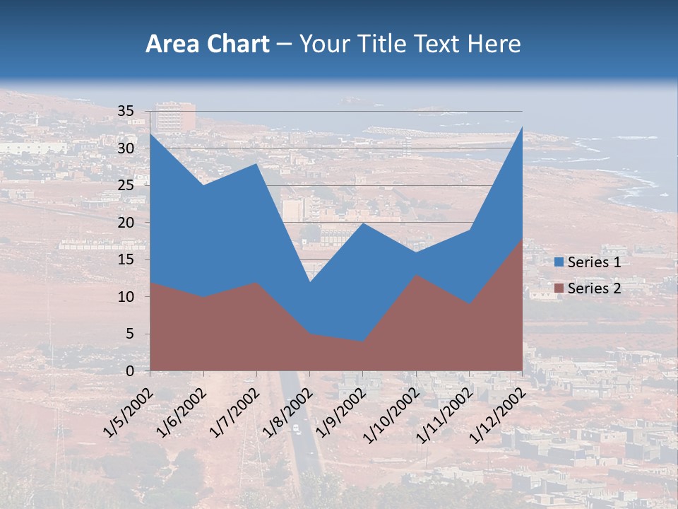 An Aerial View Of A City With A Blue Sky PowerPoint Template