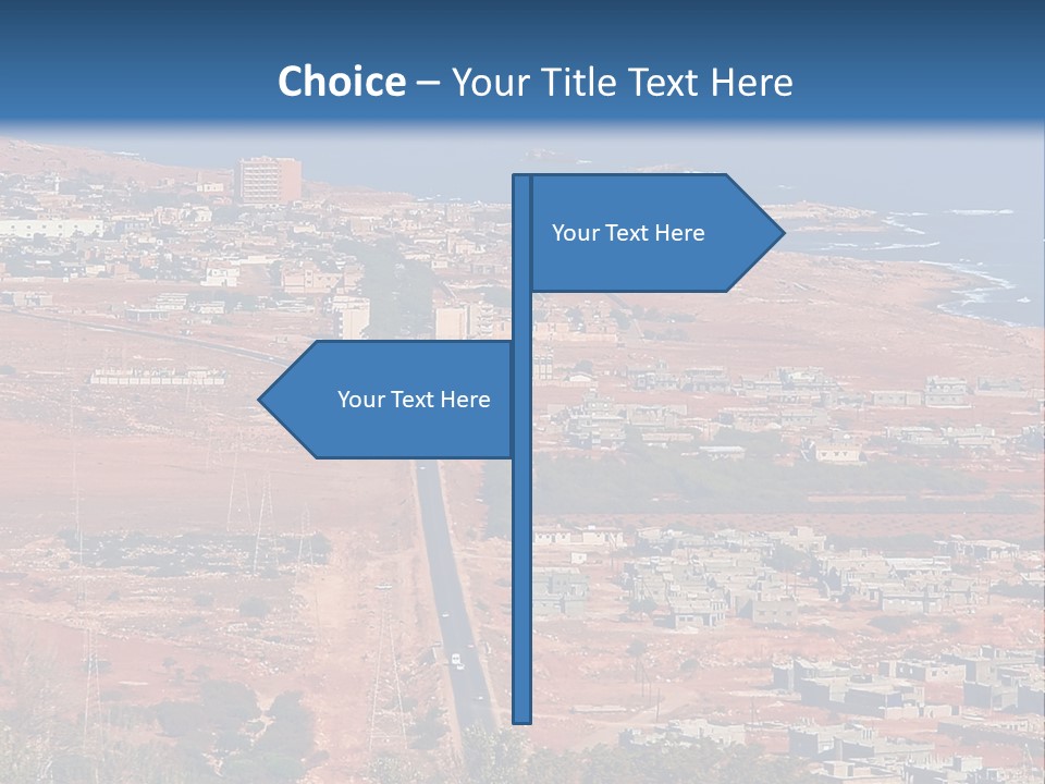 An Aerial View Of A City With A Blue Sky PowerPoint Template