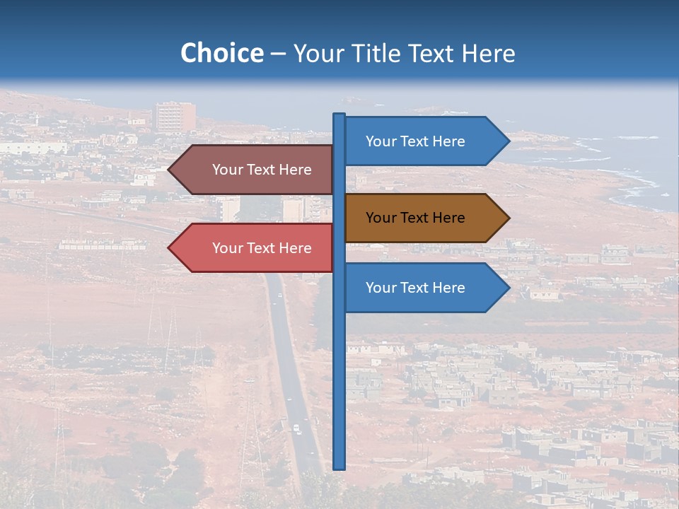 An Aerial View Of A City With A Blue Sky PowerPoint Template
