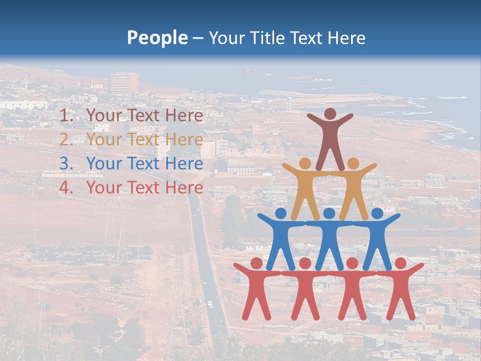 An Aerial View Of A City With A Blue Sky PowerPoint Template