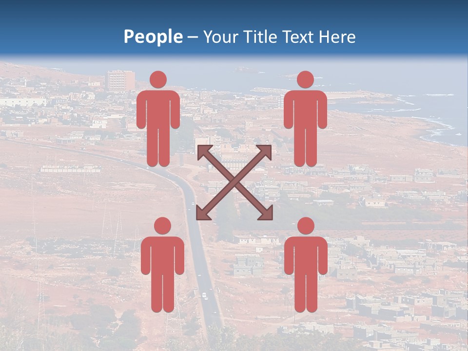 An Aerial View Of A City With A Blue Sky PowerPoint Template