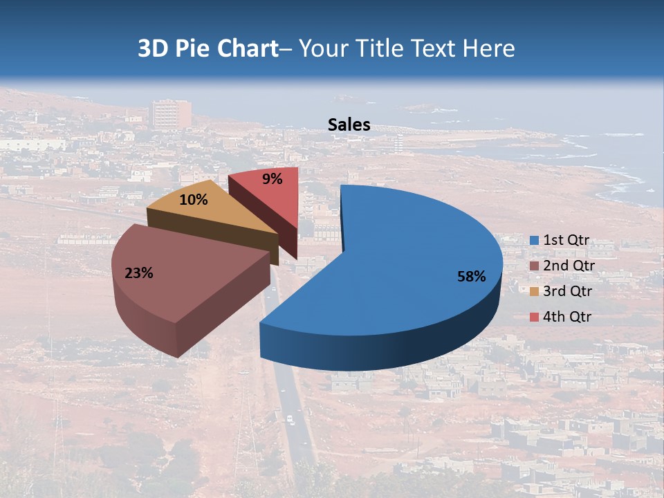 An Aerial View Of A City With A Blue Sky PowerPoint Template
