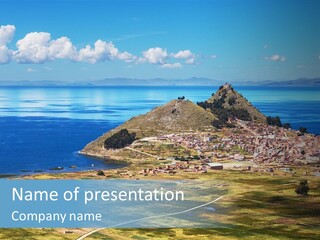 A Small Island In The Middle Of A Large Body Of Water PowerPoint Template