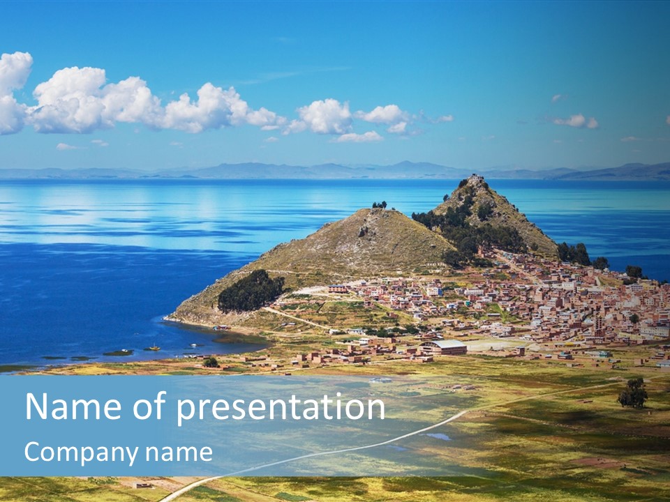 A Small Island In The Middle Of A Large Body Of Water PowerPoint Template