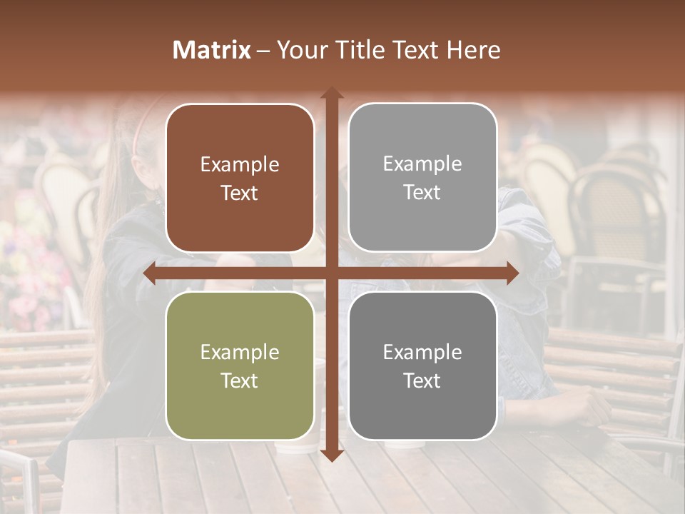 Two Girls Giving Thumbs Up At A Table PowerPoint Template