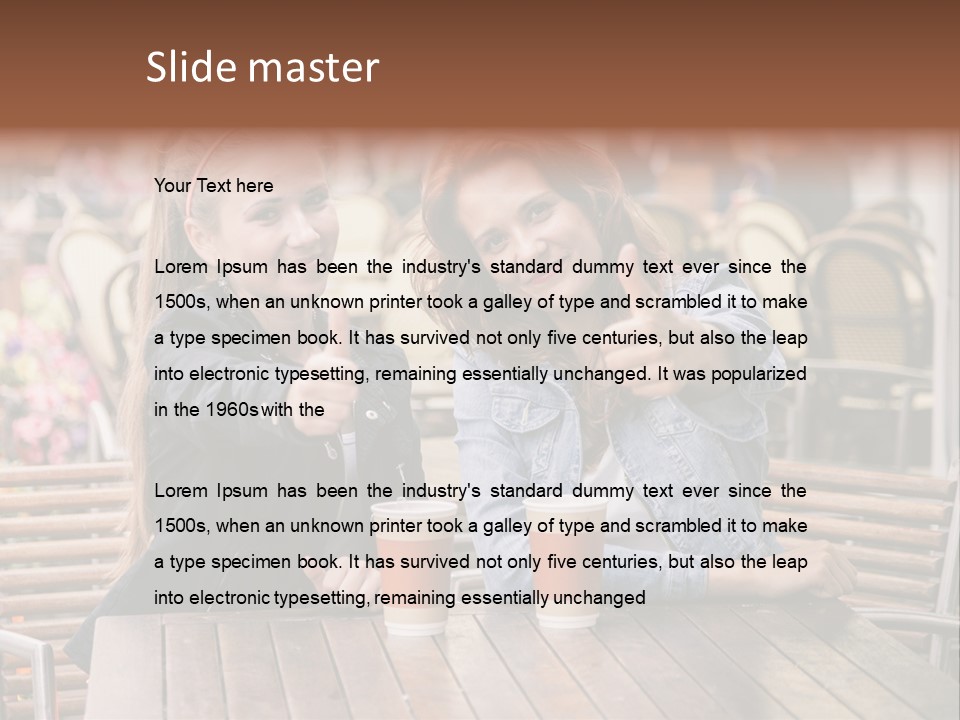 Two Girls Giving Thumbs Up At A Table PowerPoint Template