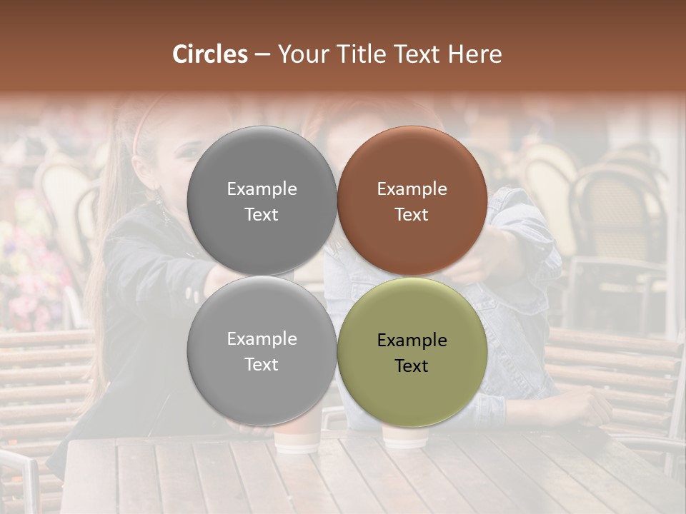 Two Girls Giving Thumbs Up At A Table PowerPoint Template