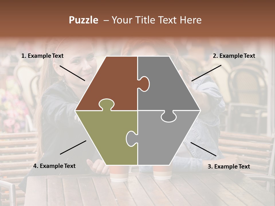 Two Girls Giving Thumbs Up At A Table PowerPoint Template