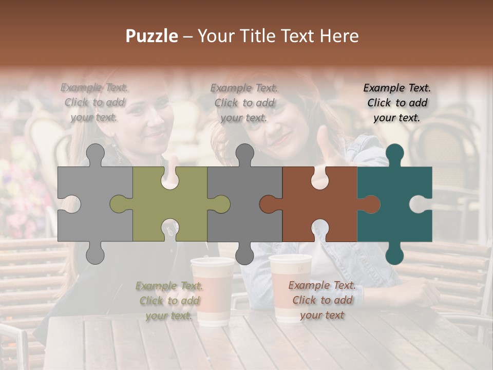 Two Girls Giving Thumbs Up At A Table PowerPoint Template