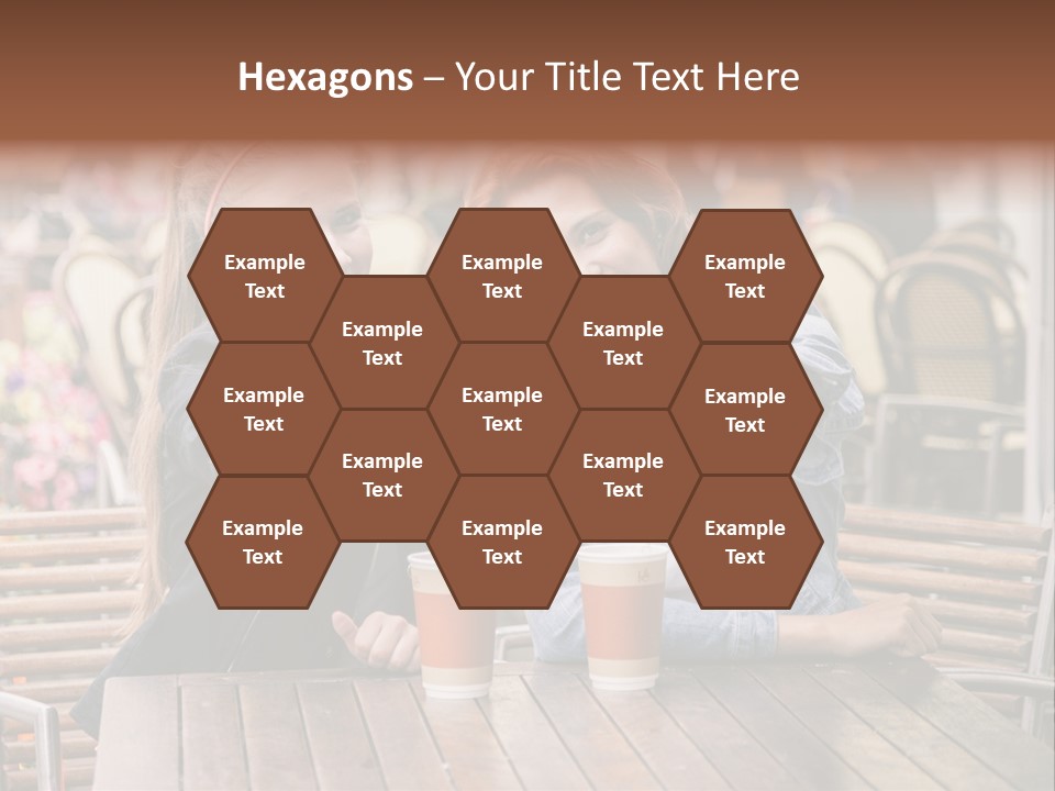 Two Girls Giving Thumbs Up At A Table PowerPoint Template