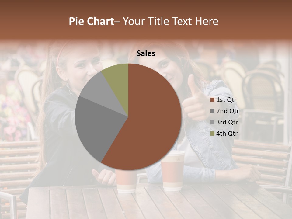 Two Girls Giving Thumbs Up At A Table PowerPoint Template