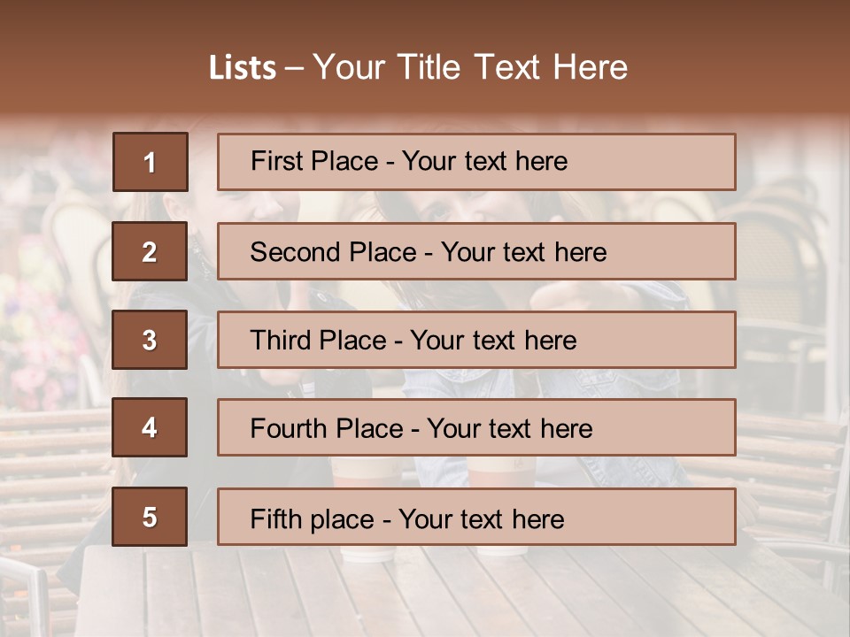 Two Girls Giving Thumbs Up At A Table PowerPoint Template