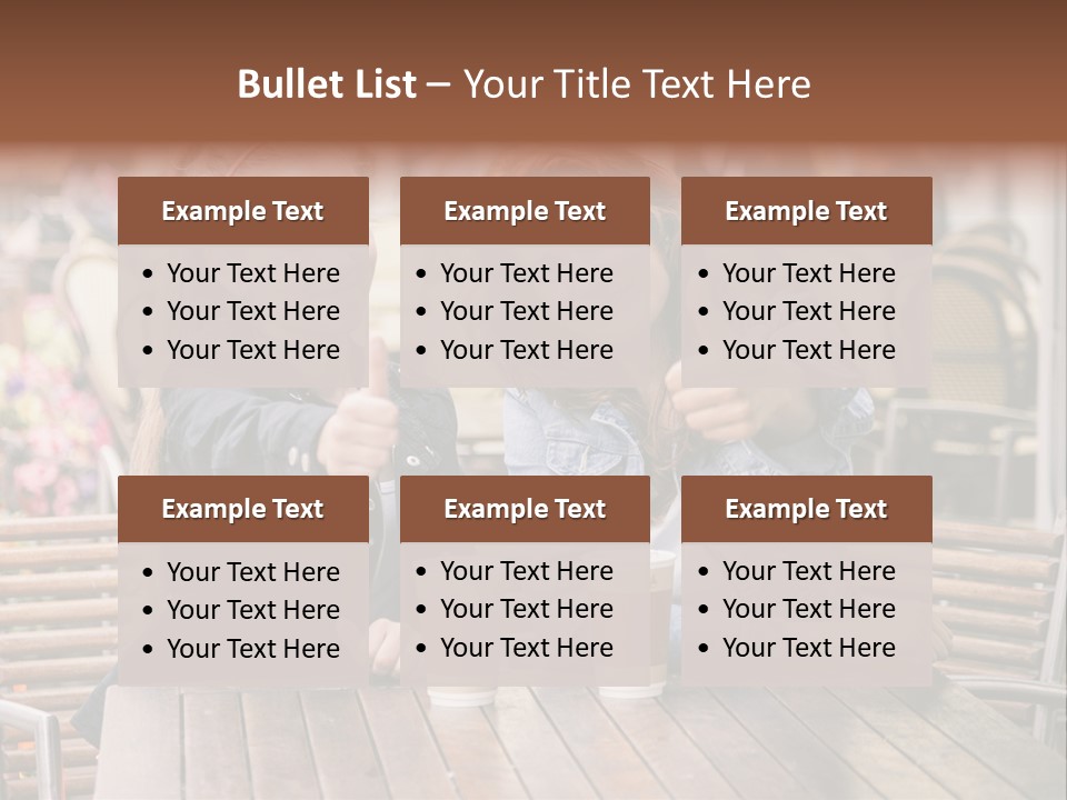 Two Girls Giving Thumbs Up At A Table PowerPoint Template